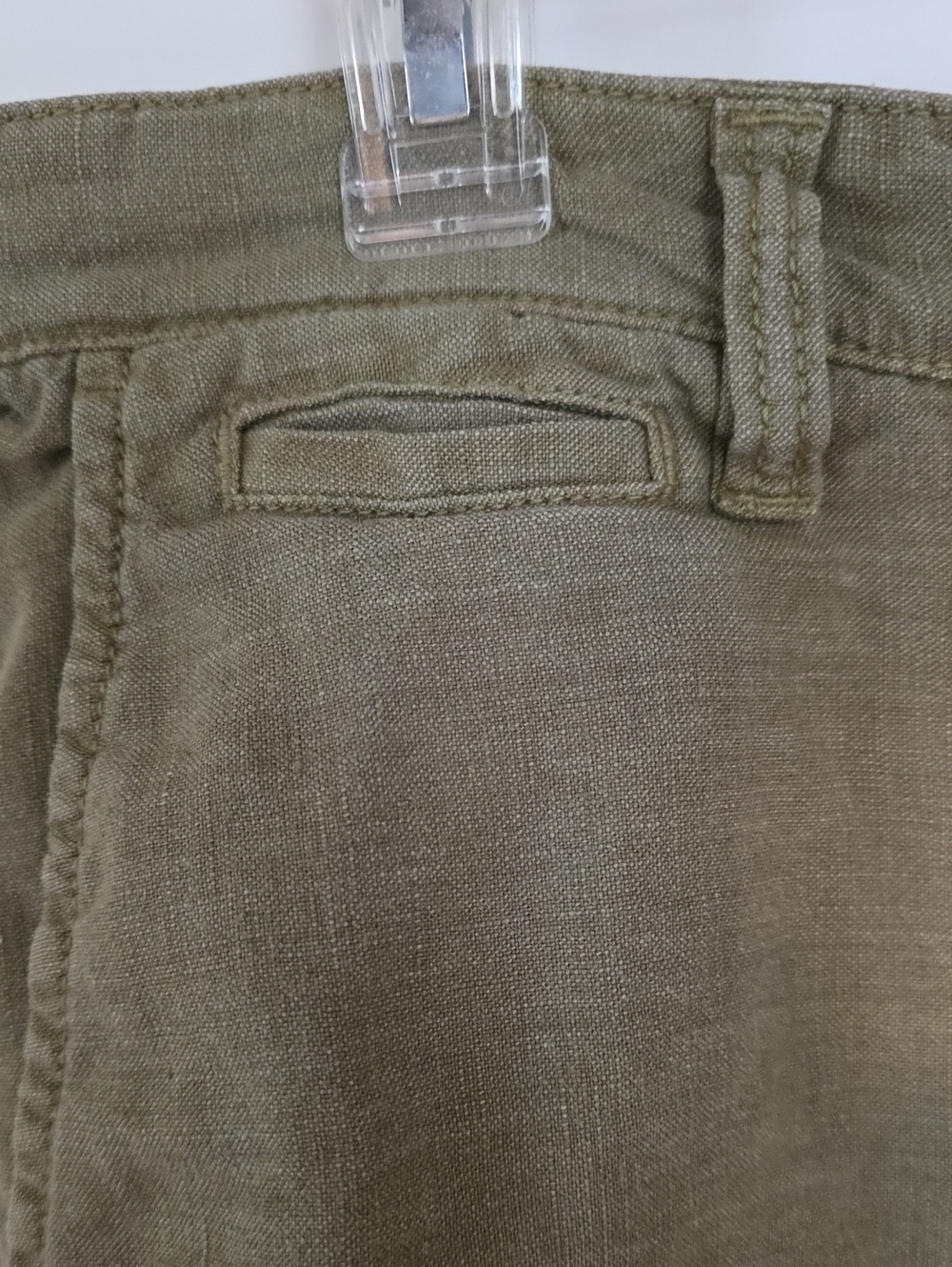 John Varvatos Linen Olive Green Flat-Front Linen Blend Shorts 30Waist 6" Inseam - Picture 4 of 9